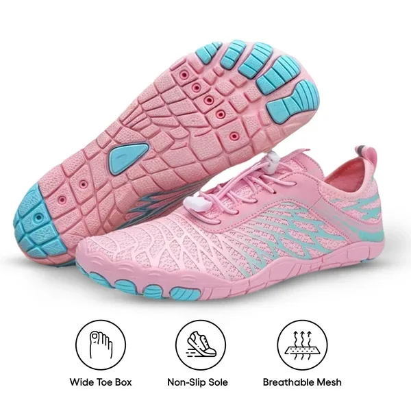 Pink and aqua Vorniyx barefoot shoe