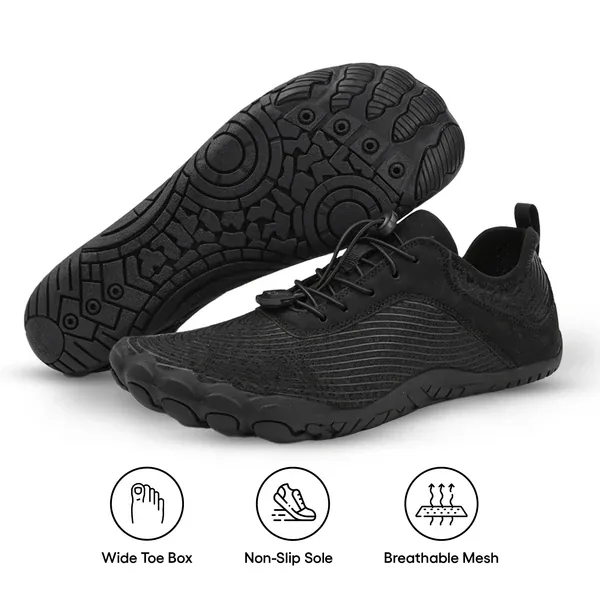 Plain black Vorniyx barefoot shoe